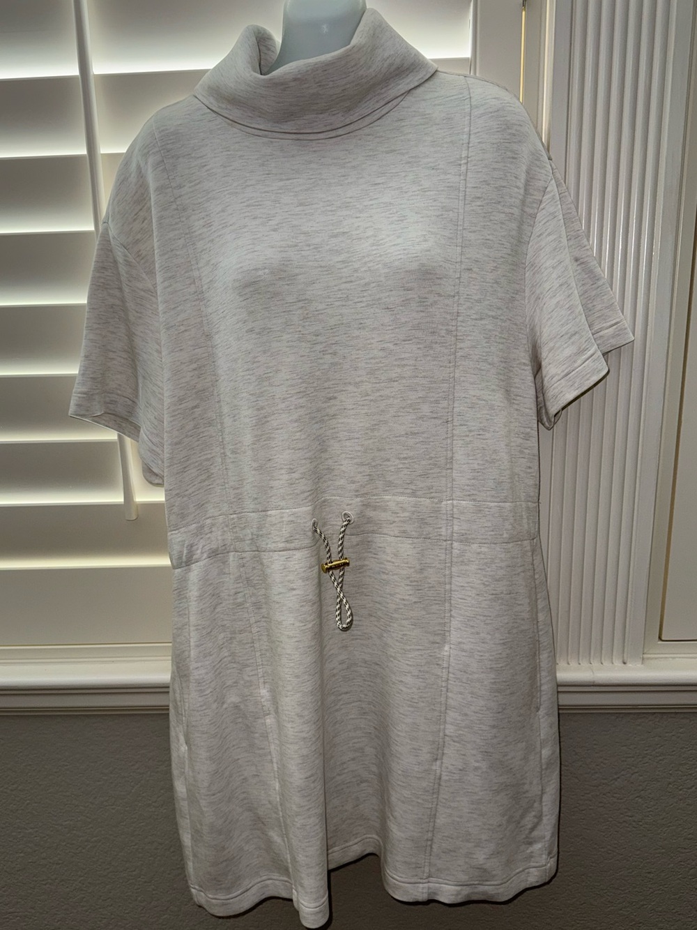 VARLEY Double Soft Sophie Dress Ivory Marl Size Medium - Picture 4 of 7